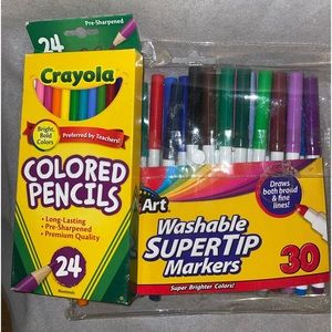 Colored pencils and markers